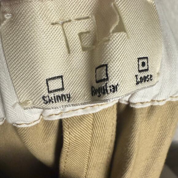 TELA Camel Gabardine Wide Leg High Rise Trousers Drawstring Waistband XS - Picture 13 of 15